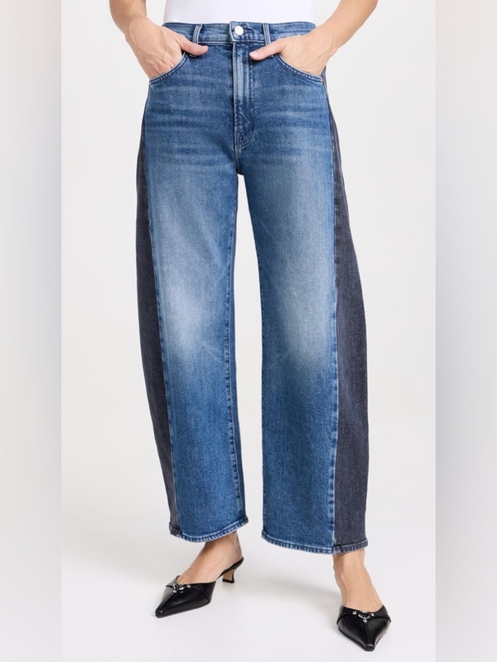 MOTHER Petite Lil Half Pipe Flood Jeans, size 33 - Picture 2 of 12